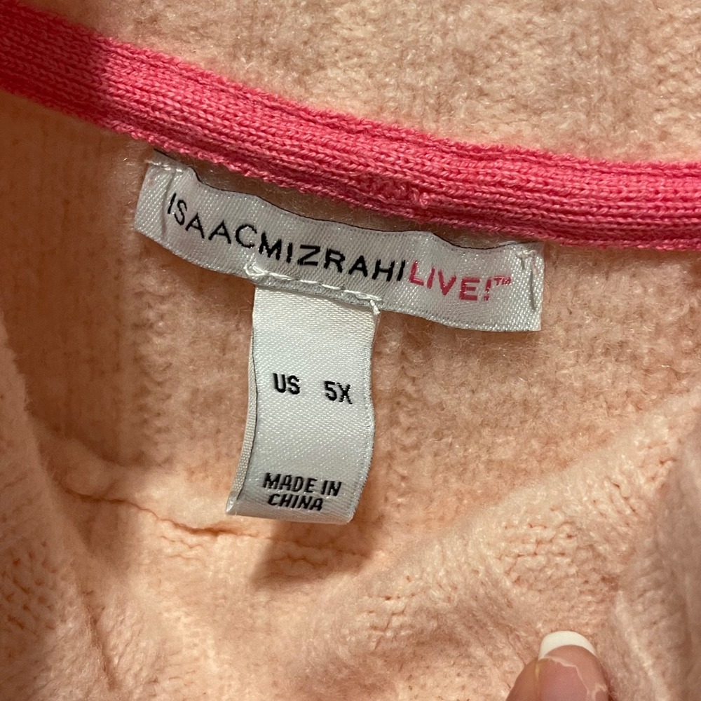 Isaac Mizrahi Live! Pink Turtleneck Sweater Women's 5X Extra Plush Comfy - Picture 4 of 5